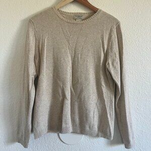 L.L. Bean 100% Cotton Tan Sweater